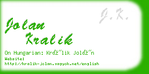 jolan kralik business card